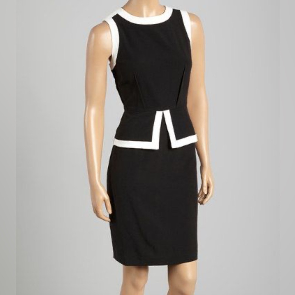 Shelby & Palmer Black and White Peplum Dress Size 10